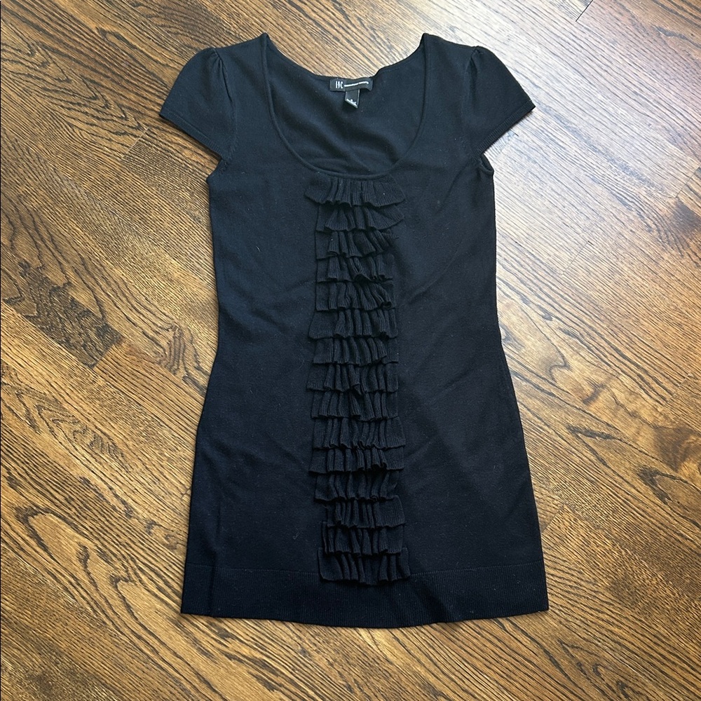 Elegant Black Ruffle tunic
